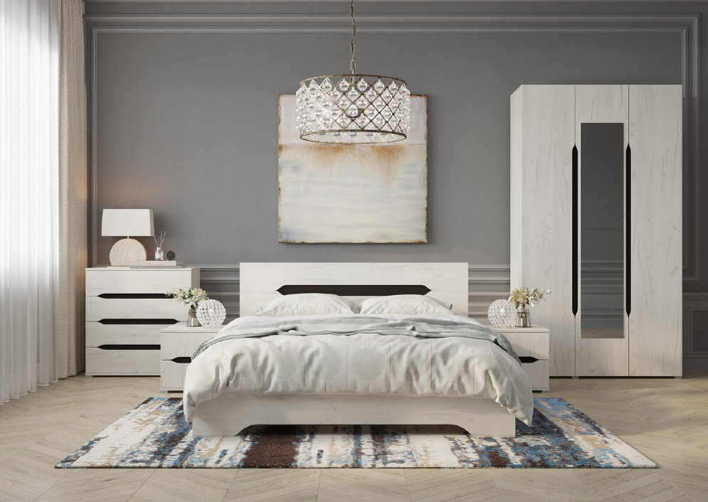 Модульная спальня Вега 4, Крафт белый     