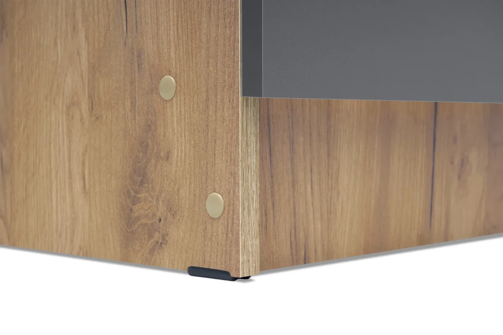 Шкаф трехстворчатый Роджина дуб крафт / графит 