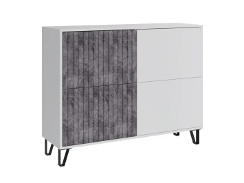 Комод Ливерпуль, белый/бетон темный