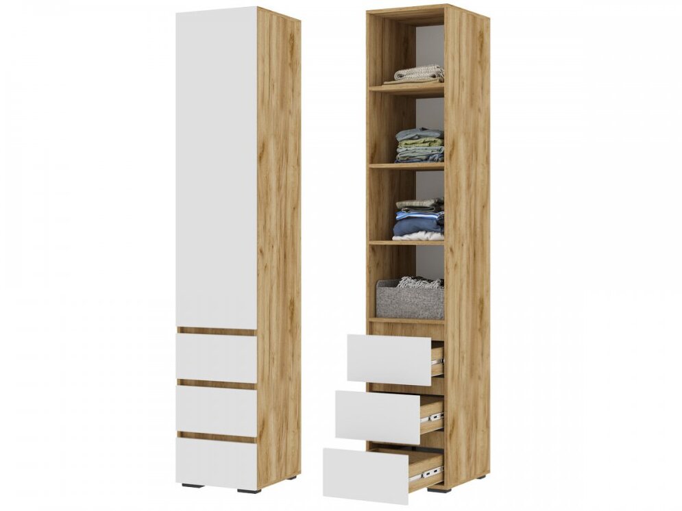 Пенал закрытый Хелен ПН 03, крафт золотой - белый шагрень 