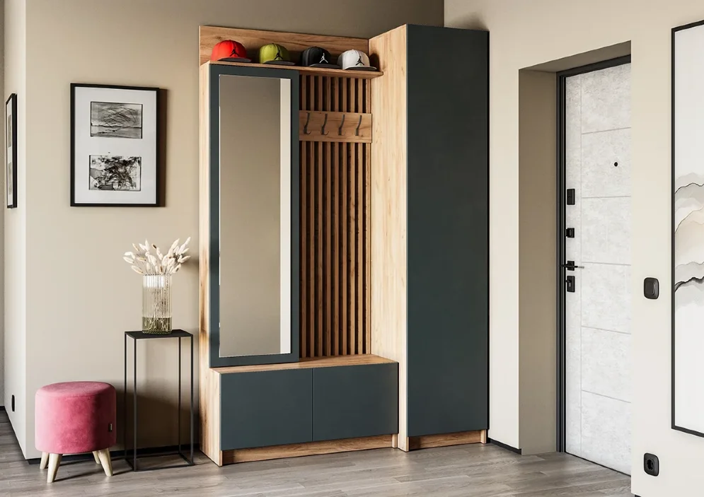 Модульная прихожая Стоуби, Графит (Композиция 1) 