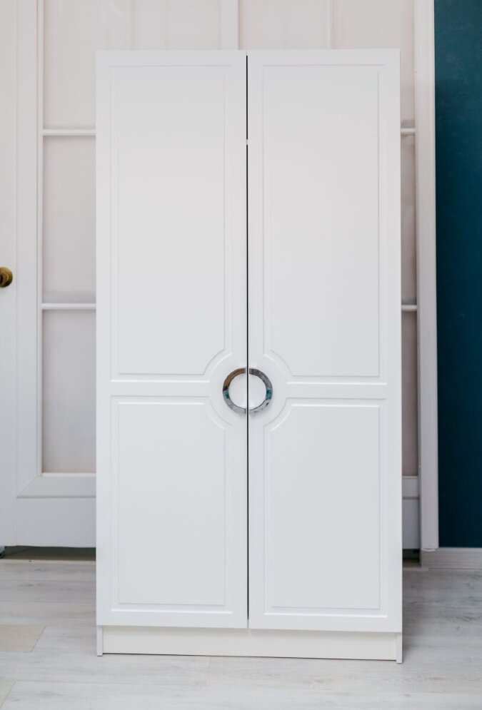 Шкаф 2-х дверный Милан, серебро 