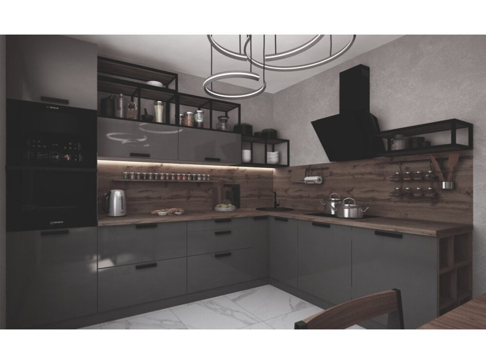 Кухня Аляска серый лёд 