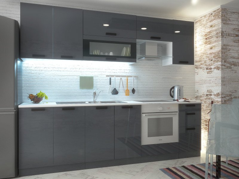 Кухня Аляска серый лёд 