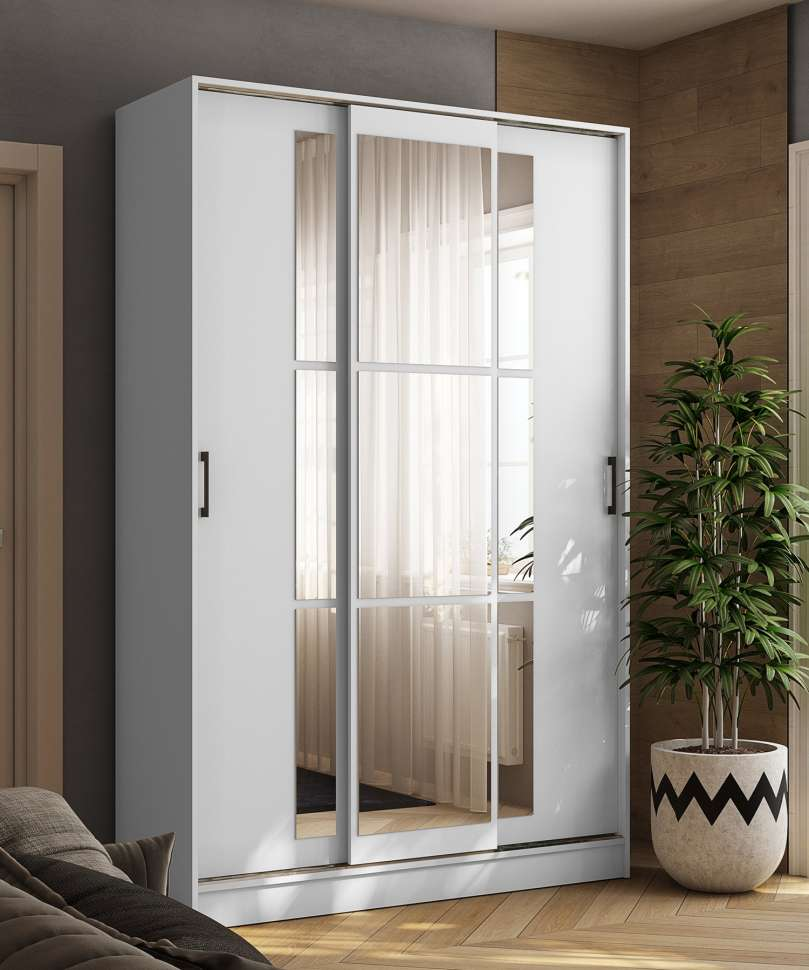 Шкаф-купе 1400 Стиль-2, Белый 