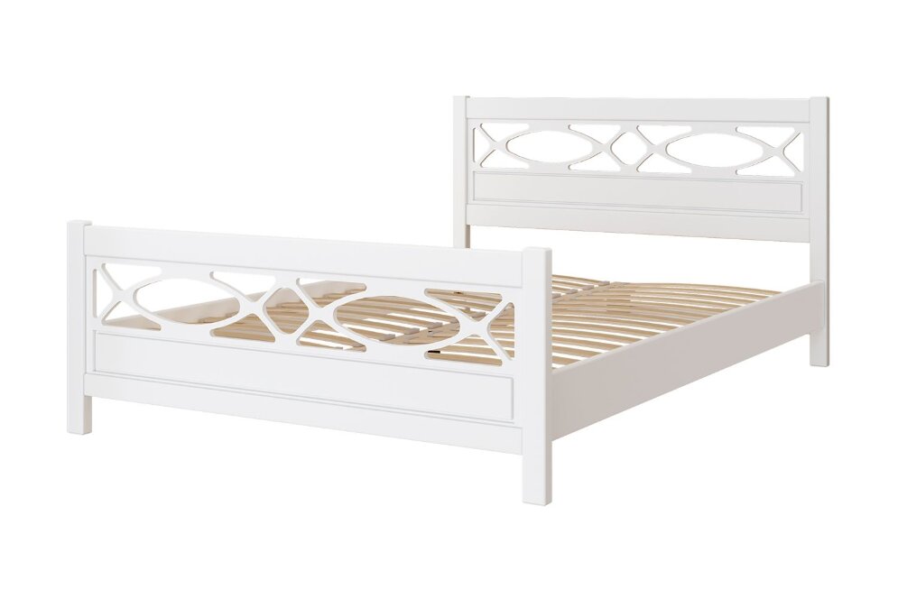 Кровать из массива Лоренса, белый античный  