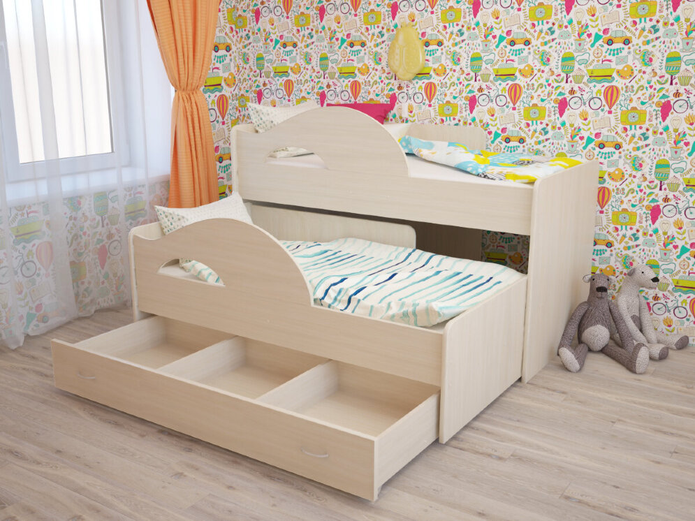 Кровать детская Матрешка Млечный дуб 