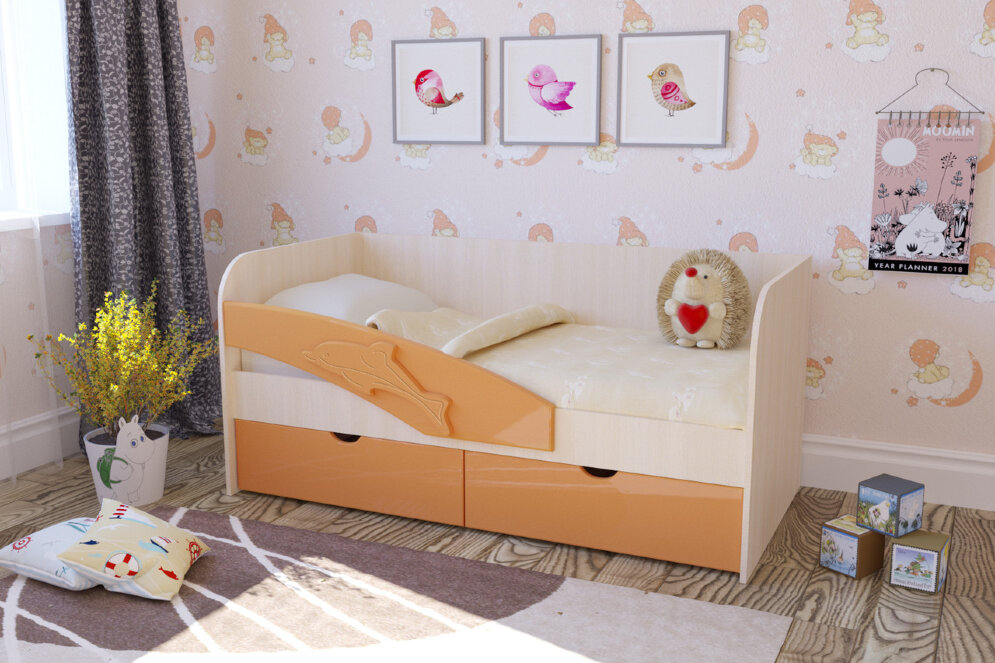 Кровать Дельфин оранж 