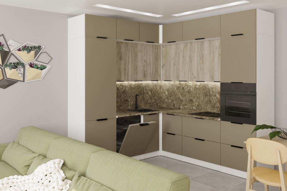 Кухонный гарнитур Альба гранд прайм, 220х250 см 