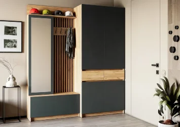 Модульная прихожая Стоуби, Графит (Композиция 2)