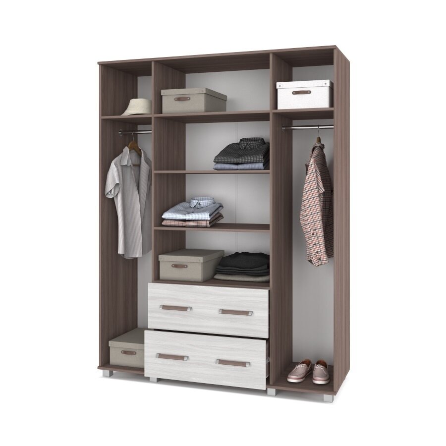 Шкаф четырехстворчатый с ящиками В42 Виора, Ясень Шимо 