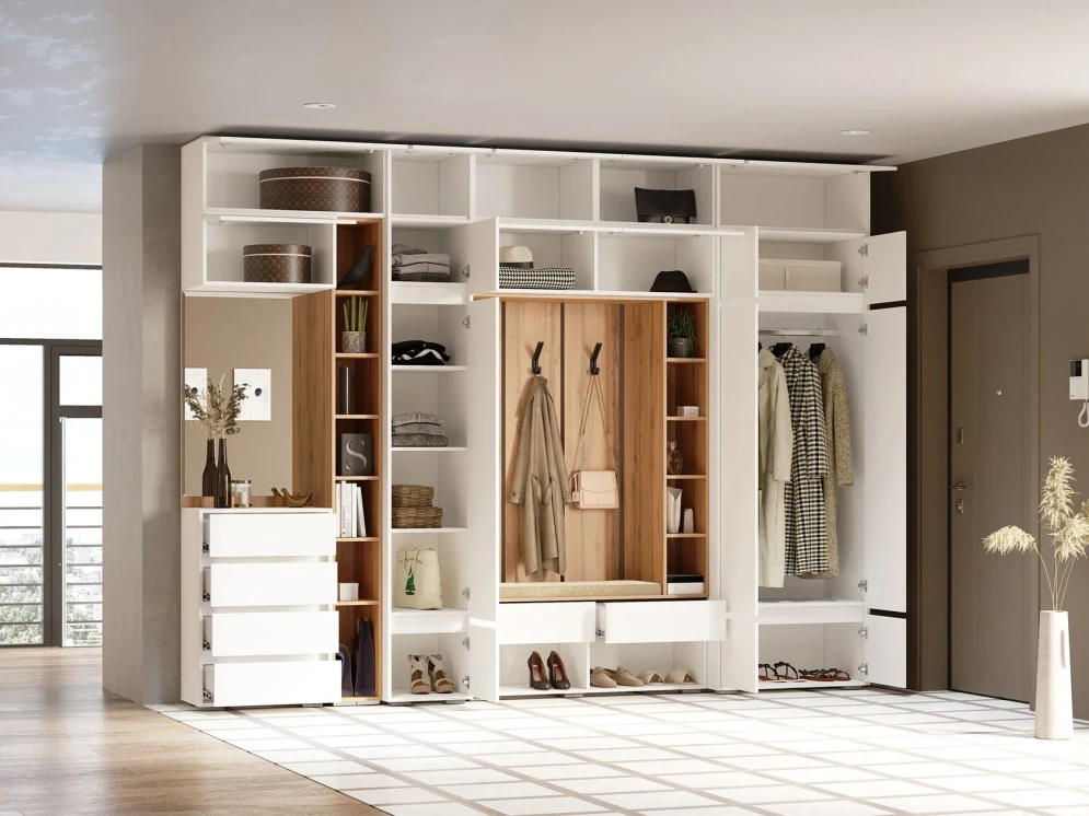 Шкаф навесной Прага, Белый 