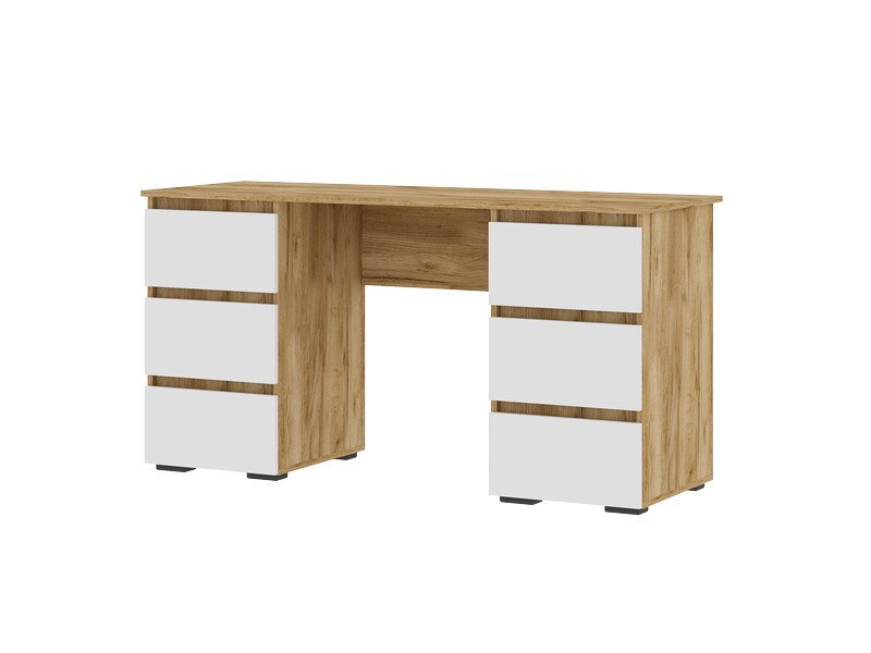 Письменный стол Хелен ПС 02, крафт золотой - белый шагрень 