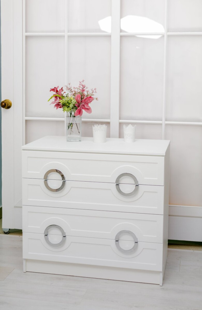 Комод 4 ящика Милан, серебро 