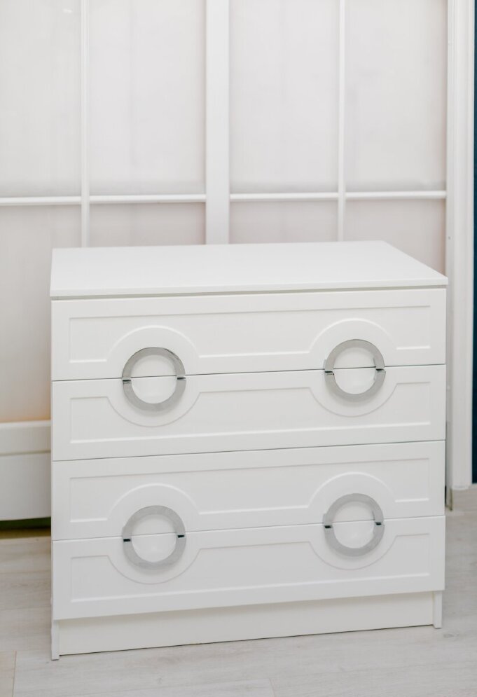 Комод 4 ящика Милан, серебро 