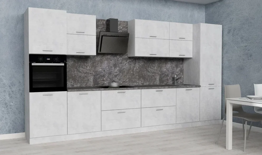 Модульная кухня АТР, цемент светлый (400 см)  