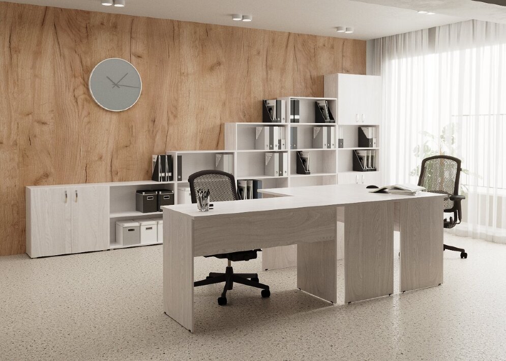 Стеллаж Офис 400 4 полки с дверцей 