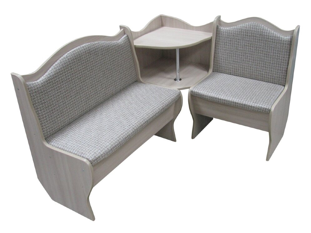 Кухонный уголок Аленка-1 (комплект со столом и табуретами) шимо светлый/рогожка светлая  