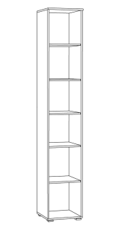 Шкаф-витрина пенал Остин, Графит