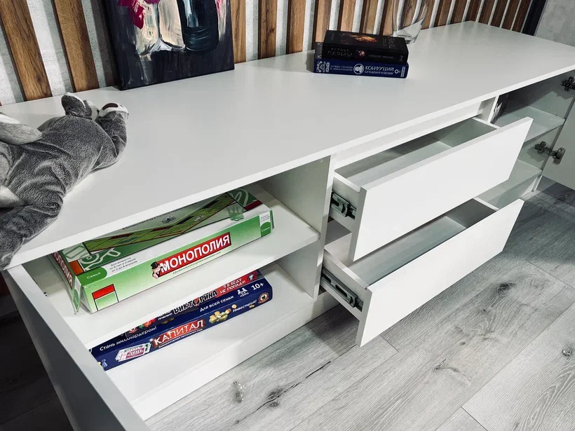 Тумба ТВ большая Парус, белый 