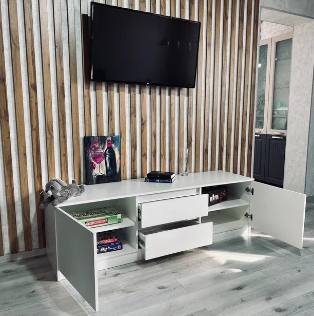 Тумба ТВ большая Парус, белый 