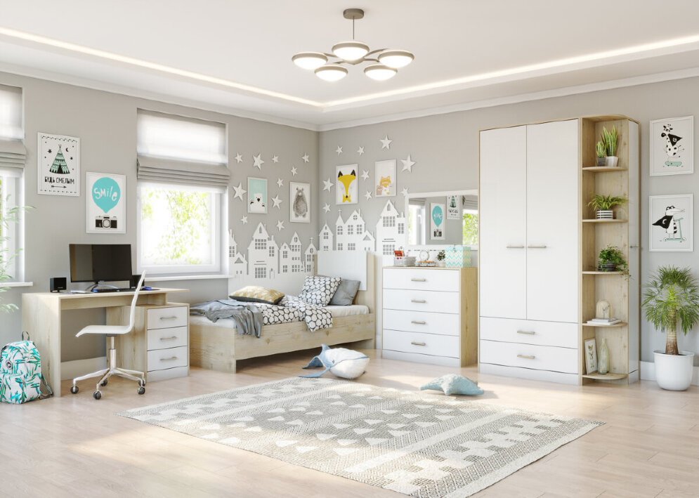 Шкаф двухстворчатый с полками Милана  