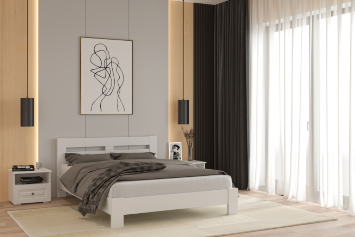 Кровать из массива Тора, белый античный