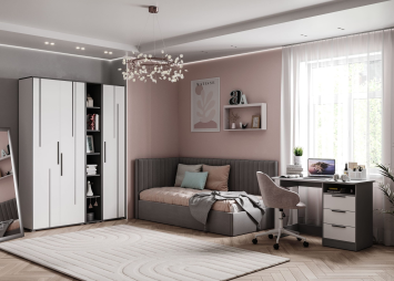 Стол письменный с ящиками Грей