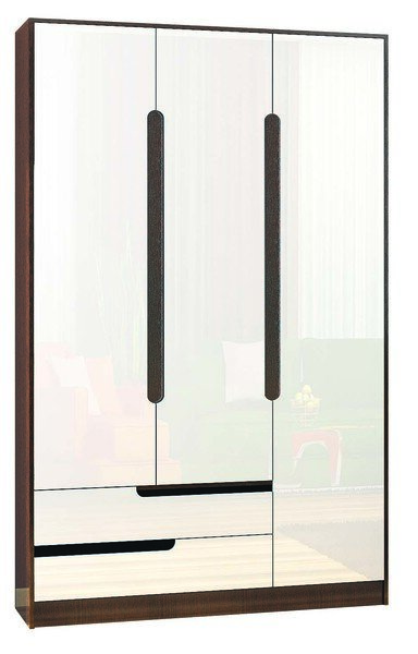 Шкаф трехстворчатый Гавана, белый глянец 