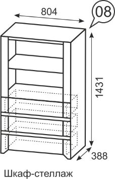 Шкаф-стеллаж №8 Твист
