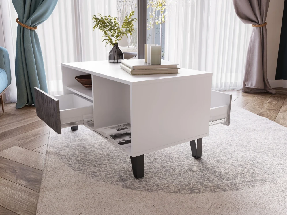 Модульная гостиная Ливерпуль, белый/бетон темный 