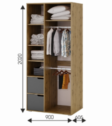 Шкаф Харви, белый/вотан