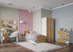 Шкаф Харви, белый/вотан