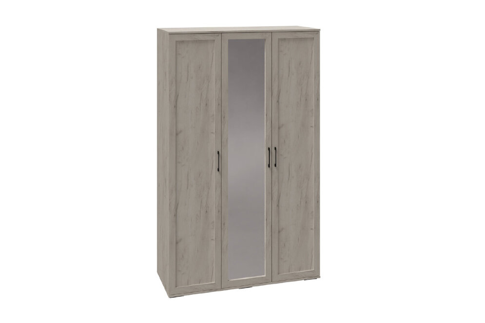 Шкаф 3 двери с зеркалом СШ-23 София, Дуб крафт белый  