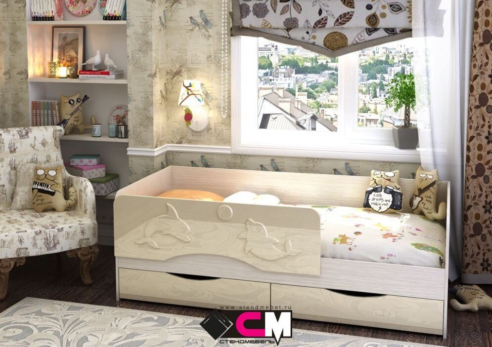 Кровать Алиса, ваниль 