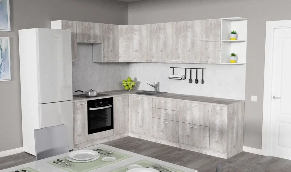 Модульная кухня АТР, бетон пайн (270х190 см)  