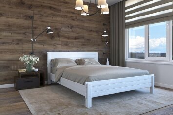 Кровать из массива Рейма, белый античный