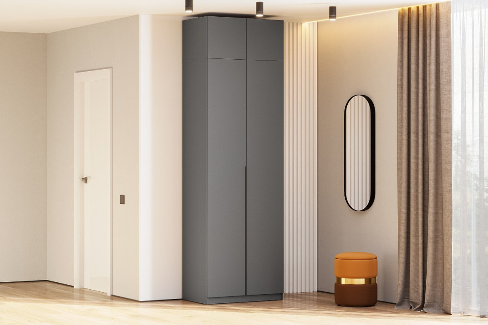 Шкаф &amp;quot;ШК 5&amp;quot; (800 Антресоль) графит серый 