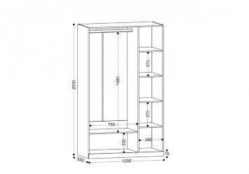Шкаф 3-х створчатый Николь-23