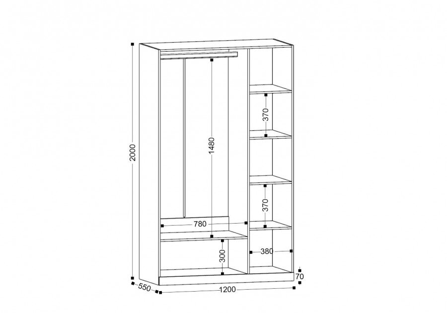 Шкаф 3-х створчатый Николь-23 