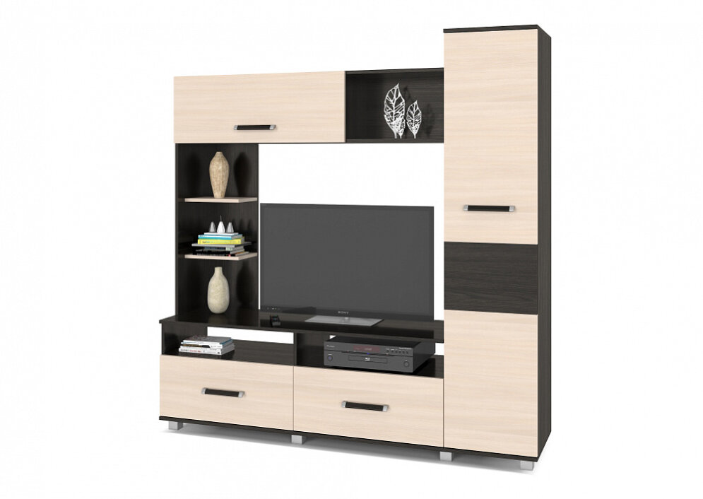 Пенал однодверный Виора, Венге/Млечный дуб 