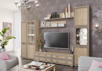 Полка навесная Ливорно ЛН-2, дуб сонома