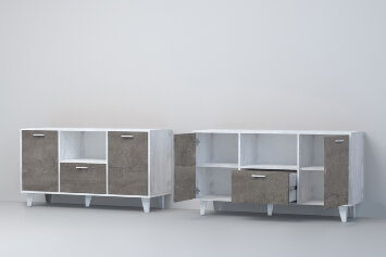 Модульная спальня ЭГО, бетон/камень 