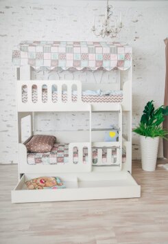 Кровать-домик 2-х ярусный с ящиком