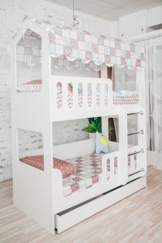 Кровать-домик 2-х ярусный с ящиком