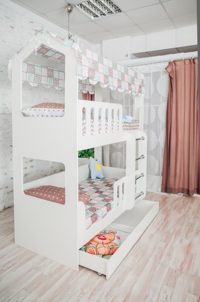 Кровать-домик 2-х ярусный с ящиком 