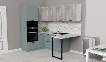 Модульная кухня АТР, пасифай/бетон пайн (240х160 см)