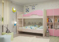 Кровать детская двухъярусная Мая Розовая 