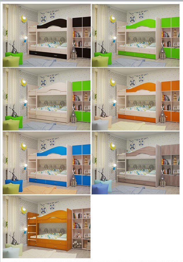 Кровать детская двухъярусная Мая Розовая 