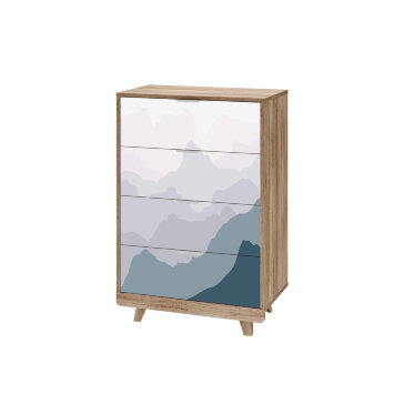 Комод Мегаполис КМ-02 дуб каньон/фотопечать Аква